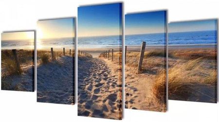 Zestaw Obrazów Canvas 200 X 100 Cm Piasek Na Plaży