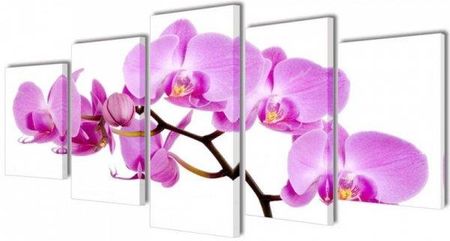 Zestaw Obrazów Canvas 200 X 100 Cm Orchidea