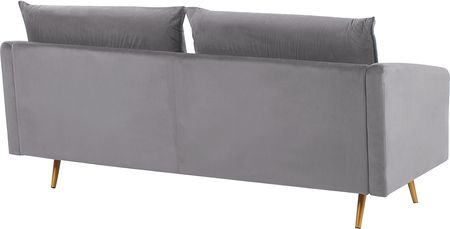 Beliani Retro sofa 3-osobowa welurowa szara miękkie poduchy złote nóżki Maura - zdjęcie 2