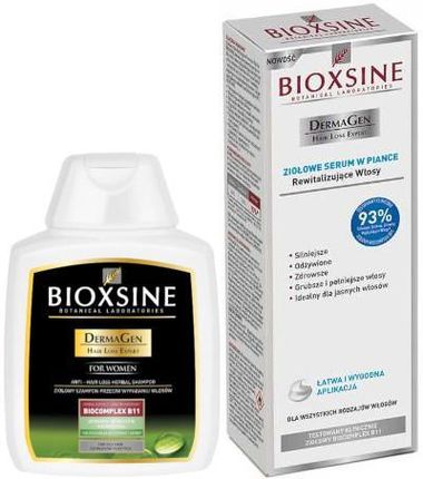 Bioxsine DermaGen ziołowy szampon przeciw wypadaniu do włosów tłustych 300ml + serum w piance rewitalizujące włosy 150ml