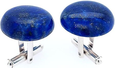 Manufakturaspinek Srebrne spinki do mankietów Lapis Lazuli okrągły (S530)