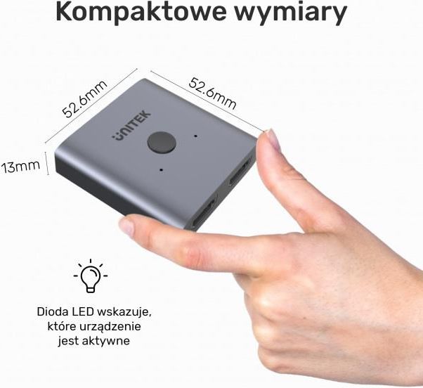 UNITEK  PRZEŁĄCZNIK ROZDZIELACZ SPLITTER SWITCHER DWUKIERUNKOWY HDMI 2.0 4K 2-NA-1  (V1127A)