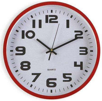Bigbuy Home Zegar Ścienny Plastikowy 4,2X30,5X30,5Cm Czerwony (64699)
