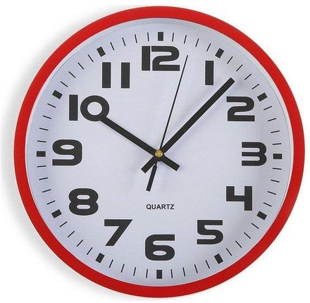 Bigbuy Home Zegar Ścienny Plastikowy 3,8X25X25Cm Czerwony (64701)