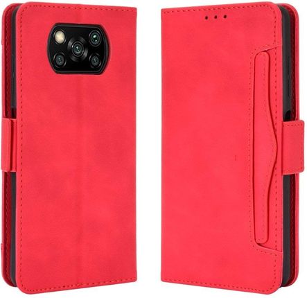 Xgsm Etui Wallet do Xiaomi Poco X3 NFC Card Slot Red Czerwony