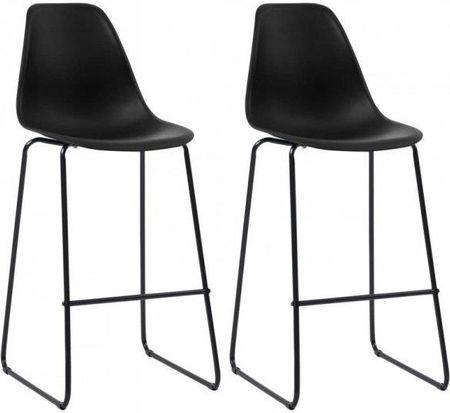 vidaXL Krzesła Barowe, 2 Szt., Czarne, Plastik