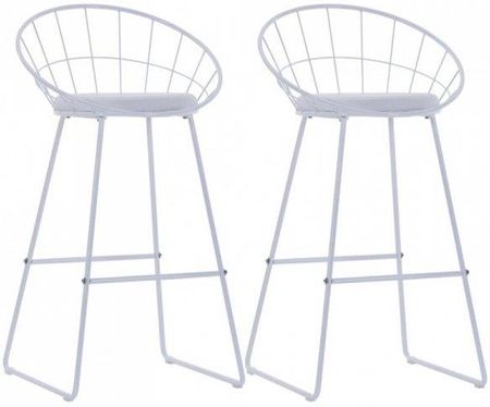 Vidaxl Krzesła Barowe, 2 Szt., Białe, Sztuczna Skóra 20865