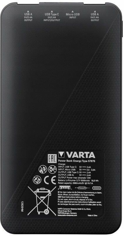 Varta 57975101111 - Power Bank ENERGY 5000mAh/5V blanco