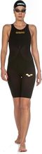 Zdjęcie Arena Powerskin Carbon Air2 Full Body Short Leg Open Back Swimsuit Women Black Gold - Toruń