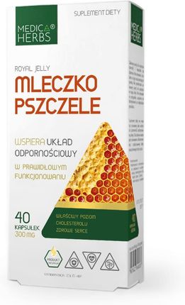 Medica Herbs Mleczko Pszczele Liofilizowane 300 Mg Standaryzowane Na 10-Hda 40Kaps