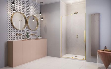 Radaway Furo Gold Dwj 120Cm Lewe Złoty Przeźroczyste Easy Clean (101076220901L+101105800101) - zdjęcie 2