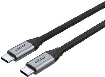 UNITEK KABEL USB-C UNITEK C14082ABK 4K 60HZ, 20V/5A, 10GBPS, 1M, M/M CZARNO-SREBRNY (C14082ABK)