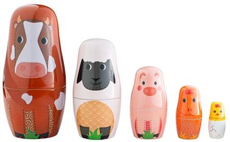 Bigjigs Toys Sorter Dla Dzieci Zwierzęta Farma Matrjoszka