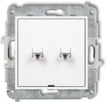 Karlik Elektrotechnik Mini Mechanizm Łącznika Podwójnego Schodowego W Stylu Amerykańskim Biały (MWPUS331)