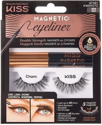 Kiss Sztuczne Rzęsy Na Pasku Magnetycznym Magnetic Eyeliner & Lash Kit Kmek 07 Charm