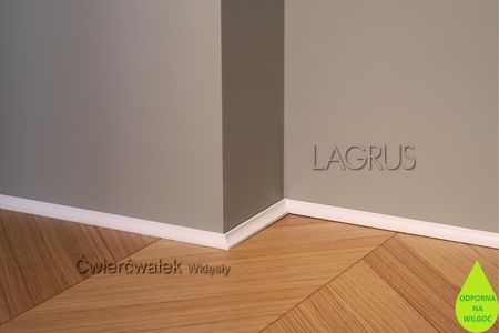 Lagrus Ćwierćwałek Wklęsły Biały 16X16X2440Mm