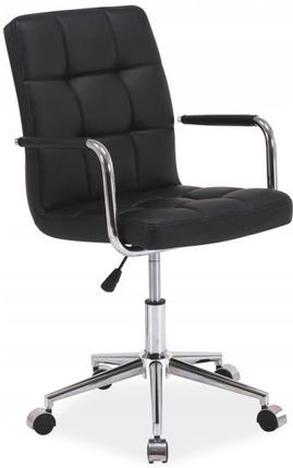 Modny Pikowany Fotel Obrotowy Q-022 Czarny