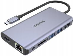 Unitek USB-C 2x USB 3.1 HDMI DP RJ45 czytnikSD (D1056A) - Huby USB