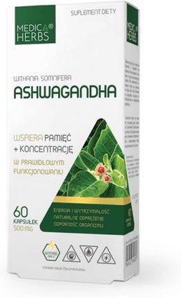 Medica Herbs Ashwagandha 500 mg - 60kaps.