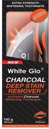 White Glo Charcoal Deep Stain Remover Wybielająca Pasta Do Zębów Z Aktywnym Węglem 100Ml + Szczoteczka