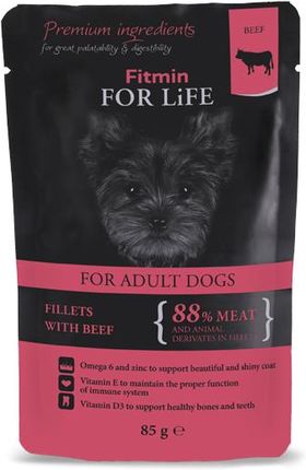 Fitmin Dog For Life Adult Beef With In Gravy Wołowina W Sosie 85G