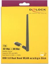 DELOCK 3.0 DUALBAND WLAN + ANTENNA - WLAN AC/A/B/G/N STICK 867+ MBPS EXT