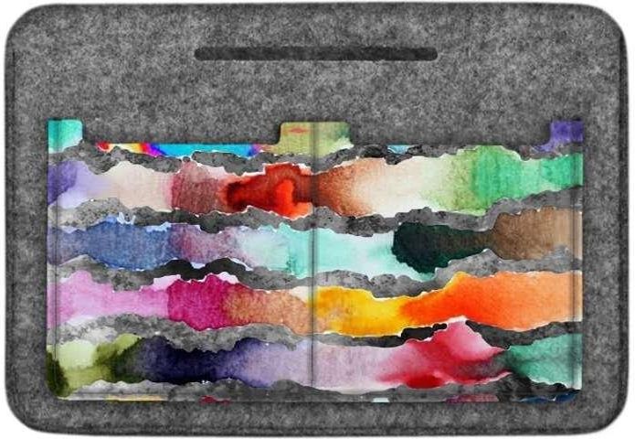 Bertoni Organizer In Feltro Colorato Per Borsa - 8 Scomparti, Manici E Moschettone - Pratico E Versatile (Antracite)