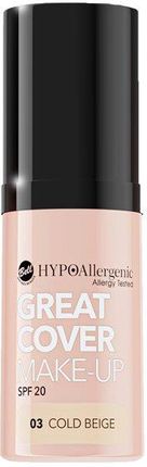 Bell Hypoallergenic Great Cover Make-Up Spf 20 Podkład Do Twarzy 03 Cold Beige 20 g