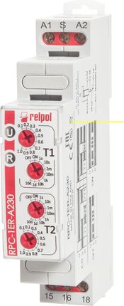 Relpol Przekaźnik Czasowy 1P 1Sek10Dni 230V Ac 50/60 Hz Opóźnione Załączenie I Wyłączenie Rpc1Era230 (863203)