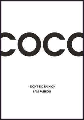 Fotobloki & Decor Plakat Z Sentencją Coco Chanel Moda To Ja