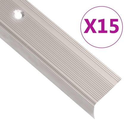 VIDAXL PROFILE SCHODOWE, KSZTAŁT L, 15 SZT, ALUMINIUM, 100 CM, SZAMPAN