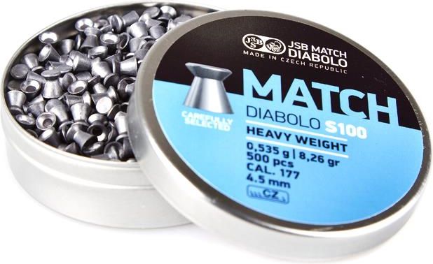 Pallini JSB Match S100 - Calibro 4,51mm, Peso 0,535g, Confezione Da 500, Per Tiro A Segno E Aria Compressa - Foto 2