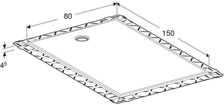 Geberit Setaplano Panel Do Natrysków Bezbrodzikowych 150X80cm Biały Alpin (154267111) - zdjęcie 2