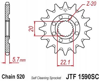 JT ZĘBATKA PRZEDNIA 13 ZĘBÓW GAS GAS WR YZ 125 250