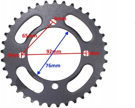 ZĘBATKA TYŁ CROSS LONCIN 125 37T 420 NOWY TYP