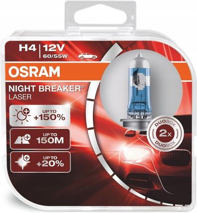 OSRAM 2 X ŻARÓWKA NIGHT BREAKER LASER +150% H4 64193NL-HCB