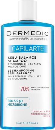 Dermedic Capilarte Sebu-Balance Szampon przywracający równowagę mikrobiomu skóry do włosów nadmiernie przetłuszczających 300 ml
