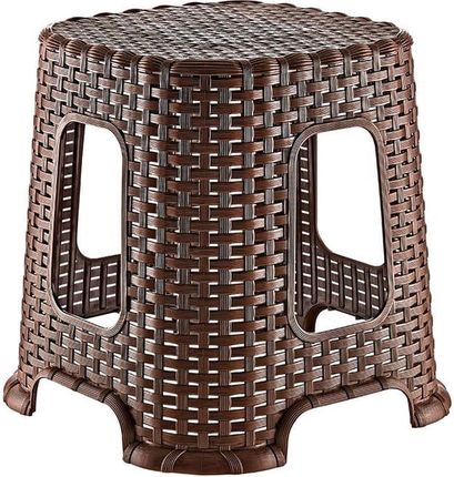 Korona Shops Taboret średni krzesło stołek Rattan brąz