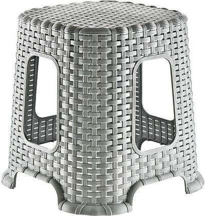 Korona Shops Taboret średni krzesło stołek Rattan szary