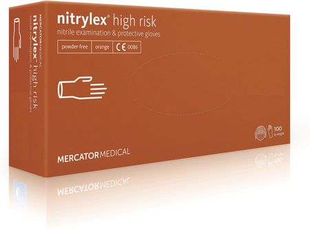 Mercator Medical Rękawice Nitrylowe High Risk 100 Szt. L