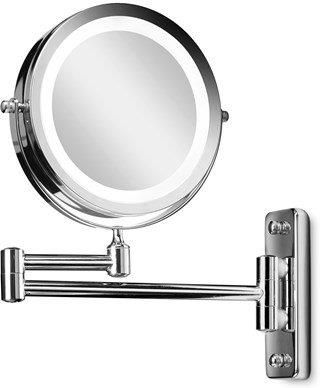 Gillian Jones LED Wall mirror in silver x 10 magnifying lustro