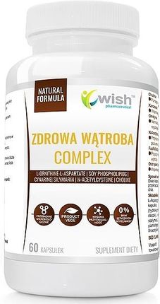 Wish Zdrowa Wątroba Complex, Karczoch, Ostropest, Cholina 60kaps. Produkt Vege