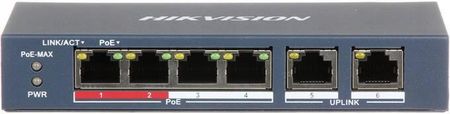 Hikvision Switch Poe Ds-3E0106P-E/M 6-Portowy (6941264044390)