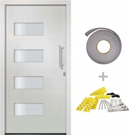 vidaXL Drzwi Zewnętrzne Aluminium I Pvc Białe 100x210 3056819