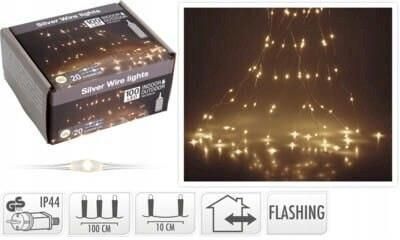 BRAK LAMPKI NA DRUCIKU KURTYNA 100 LED CIEPŁE BIAŁE MIG - zdjęcie 3 BRAK LAMPKI NA DRUCIKU KURTYNA 100 LED CIEPŁE BIAŁE MIG