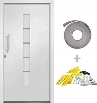 vidaXL Drzwi Zewnętrzne Aluminium I Pvc Białe 100x210 3056810