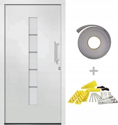vidaXL Drzwi Zewnętrzne Aluminium I Pvc Białe 100x210 3056807