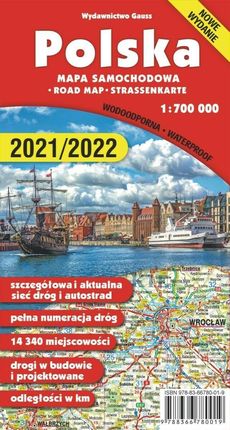 Mapa ,,Polska 1:700 000&#8221; - foliowana ()