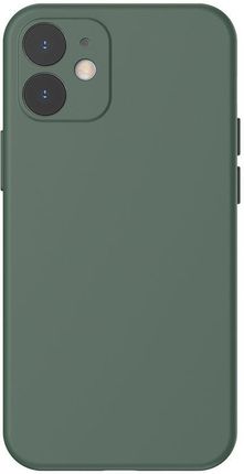 Baseus Liquid Silica Gel Case Elastyczne żelowe etui iPhone 12 mini Ciemnozielony (WIAPIPH54N-YT6A)