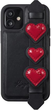 Kingxbar Sweet Series żelowe etui ozdobione oryginalnymi Kryształami Swarovskiego z podstawką iPhone 12 mini czarny